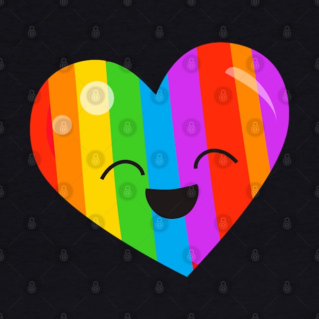 LGBTQ Cute Gay Lesbian Pride Kawaii Rainbow Heart by BonnaVida